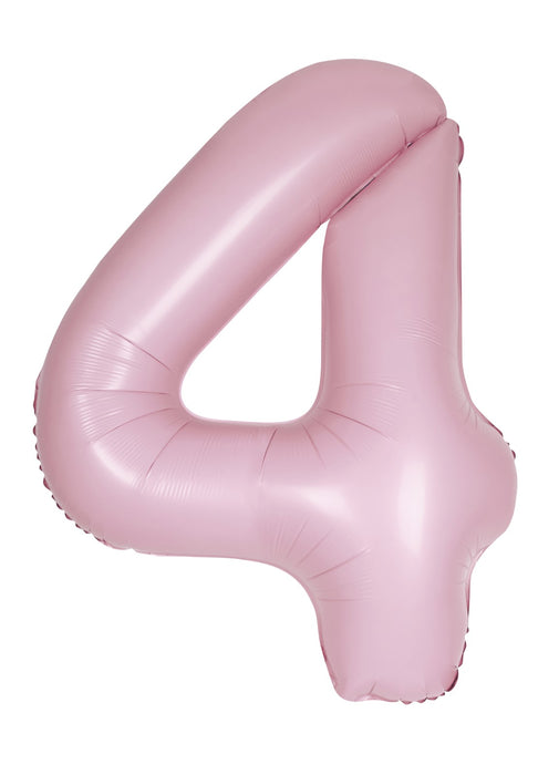 Number 4 Light Pink Foil Balloon