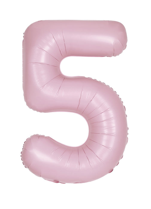 Number 5 Light Pink Foil Balloon