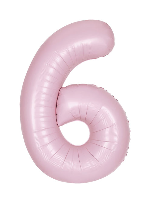 Number 6 Light Pink Foil Balloon