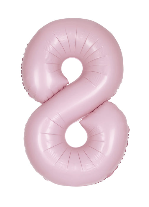 Number 8 Light Pink Foil Balloon