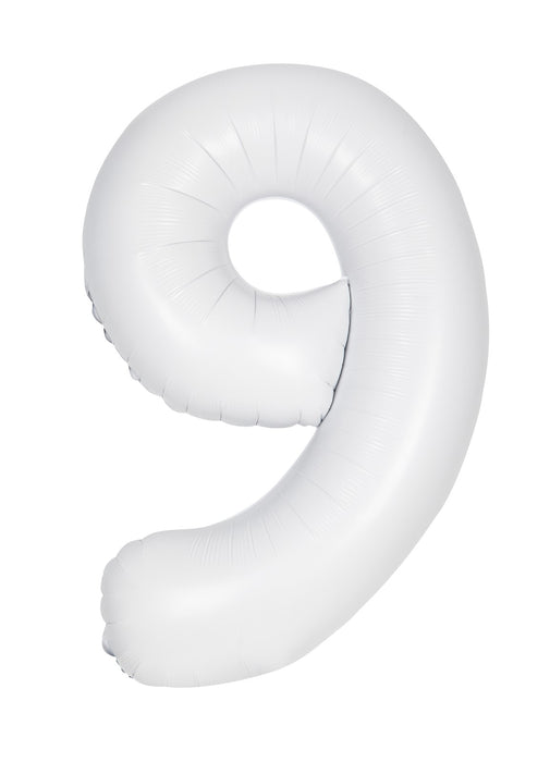Number 9 White Foil Balloon