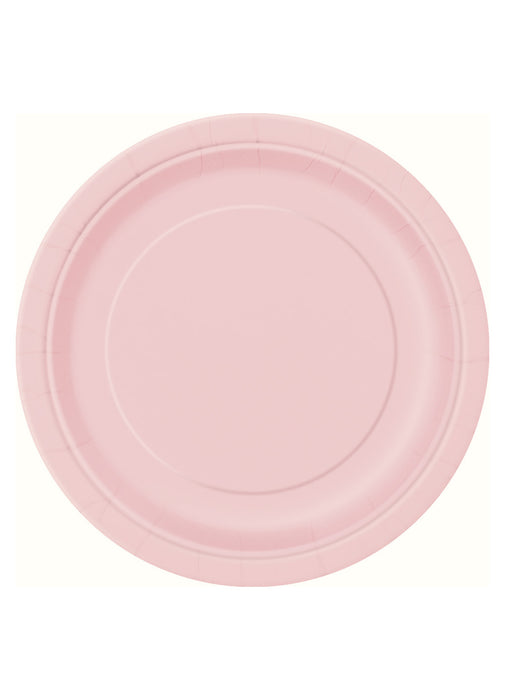 Pastel Pink Party Round Paper Plates 16pk