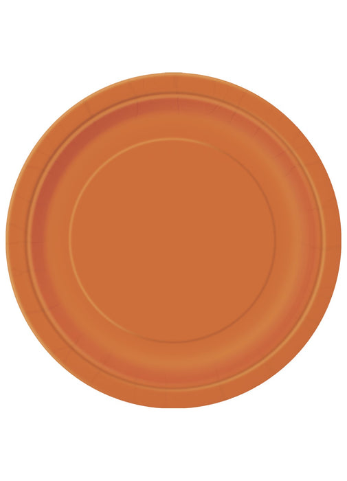 Orange Party Round Paper Plates 16pk