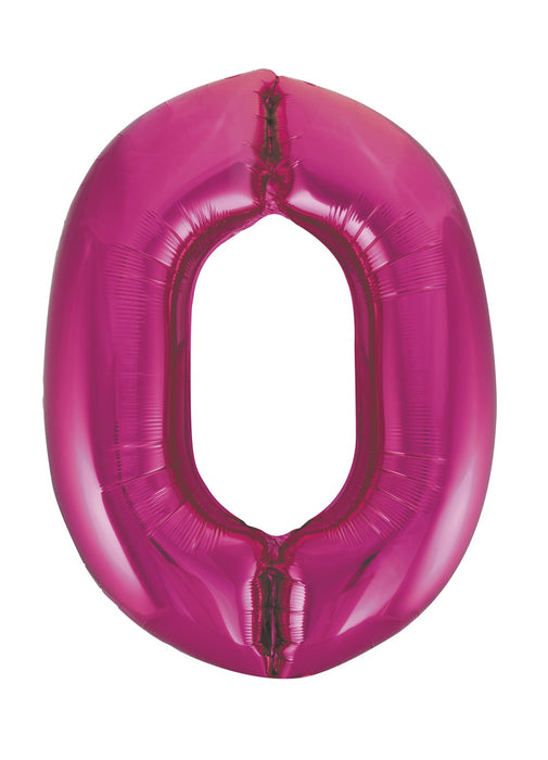 Number 0 Pink Foil Balloon