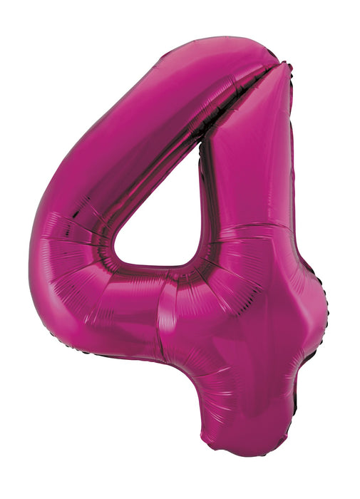 Number 4 Pink Foil Balloon