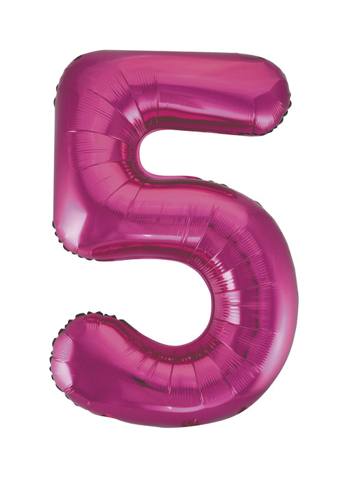 Number 5 Pink Foil Balloon