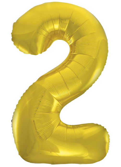 Number 2 Gold Foil Balloon