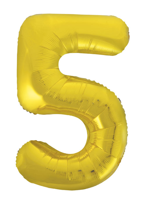 Number 5 Gold Foil Balloon