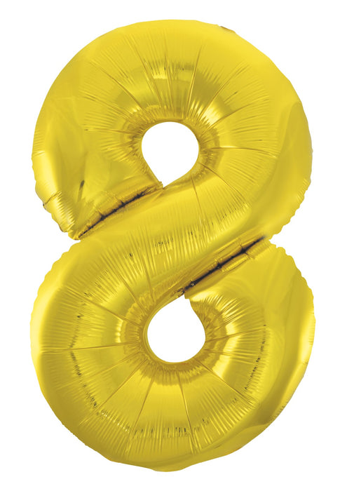 Number 8 Gold Foil Balloon