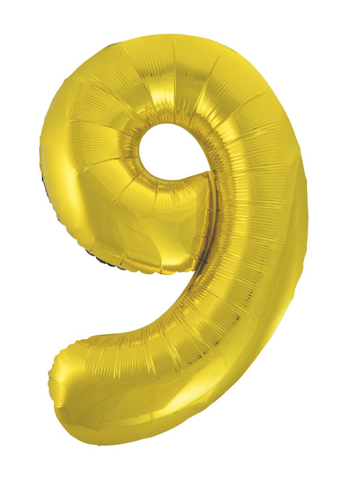 Number 9 Gold Foil Balloon