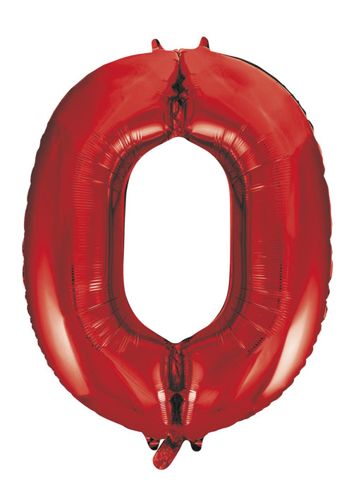 Number 0 Red Foil Balloon