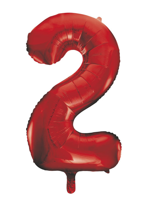 Number 2 Red Foil Balloon