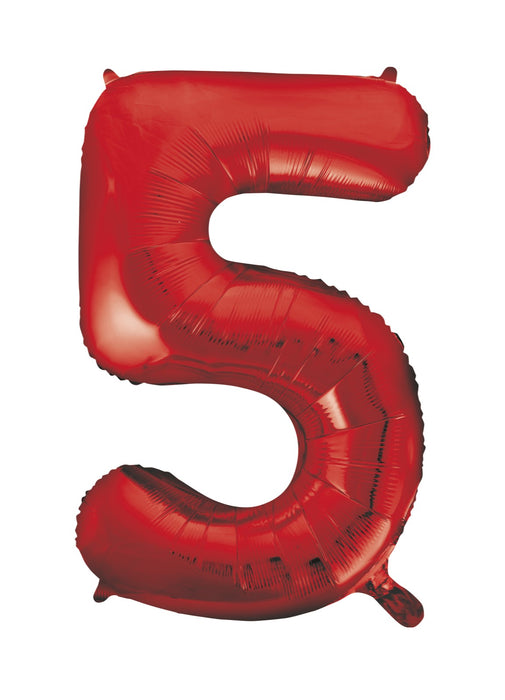 Number 5 Red Foil Balloon