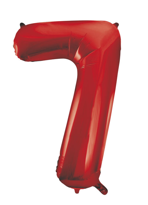 Number 7 Red Foil Balloon