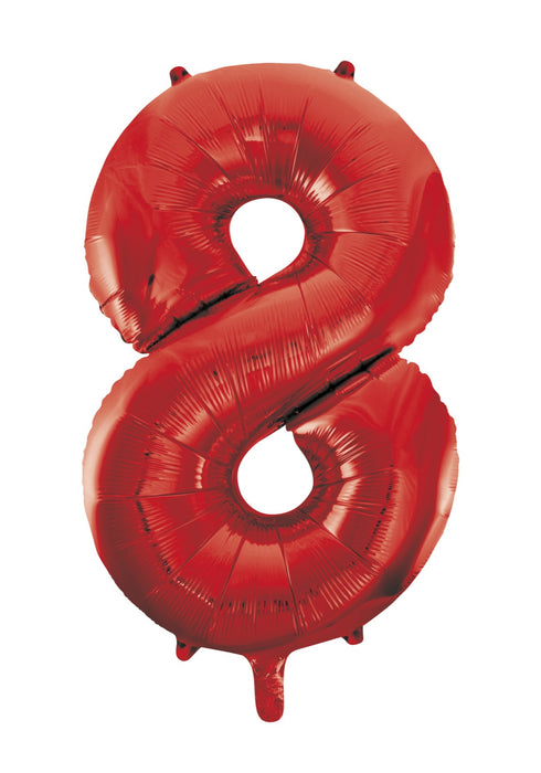 Number 8 Red Foil Balloon