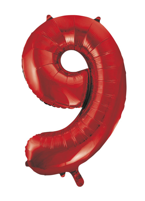 Number 9 Red Foil Balloon