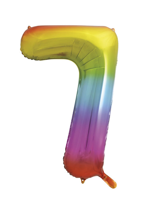 Number 7 Rainbow Foil Balloon