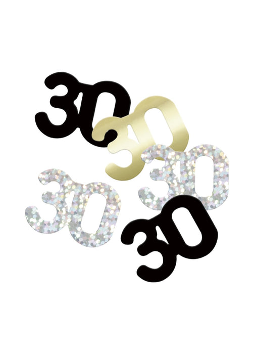 Black Glitz Age 30 Confetti