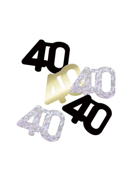 Black Glitz Age 40 Confetti