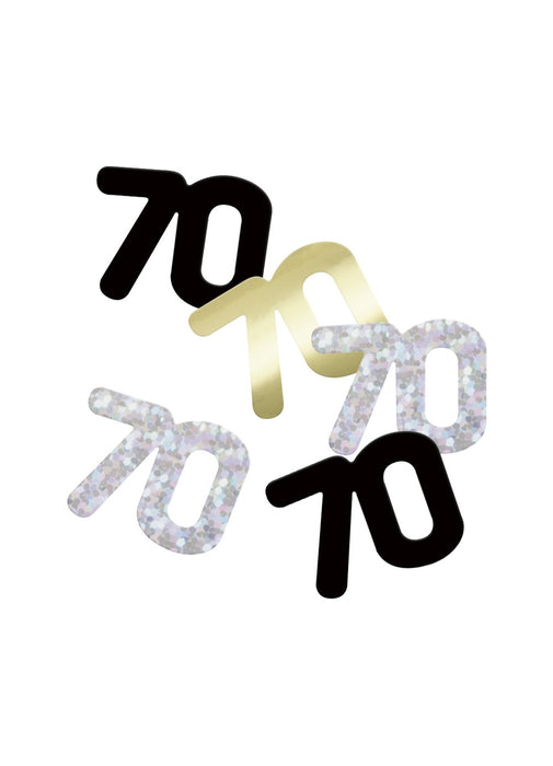 Black Glitz Age 70 Confetti