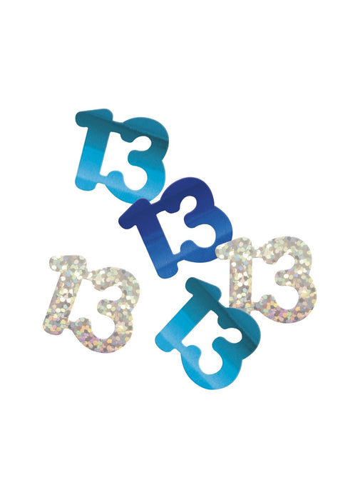 Blue Glitz Age 13 Confetti