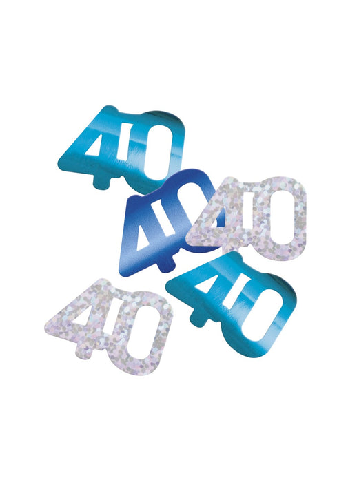 Blue Glitz Age 40 Confetti