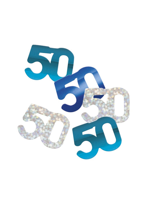 Blue Glitz Age 50 Confetti