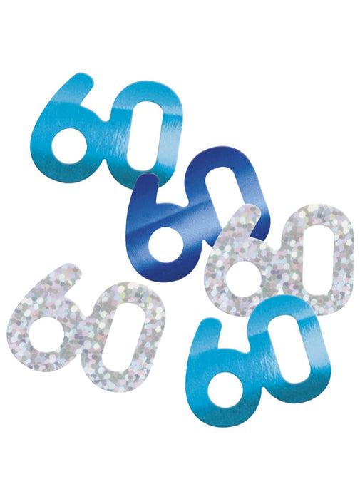 Blue Glitz Age 60 Confetti