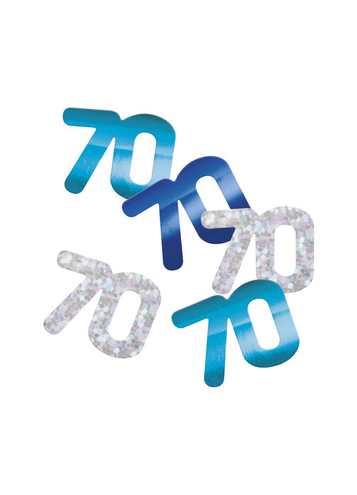 Blue Glitz Age 70 Confetti