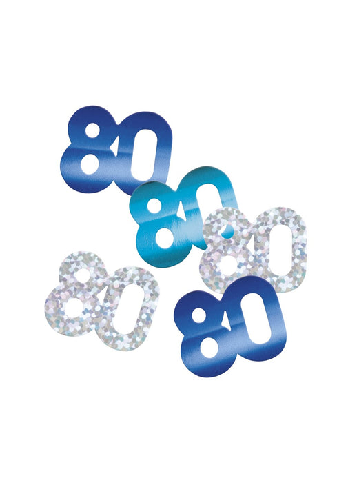 Blue Glitz Age 80 Confetti