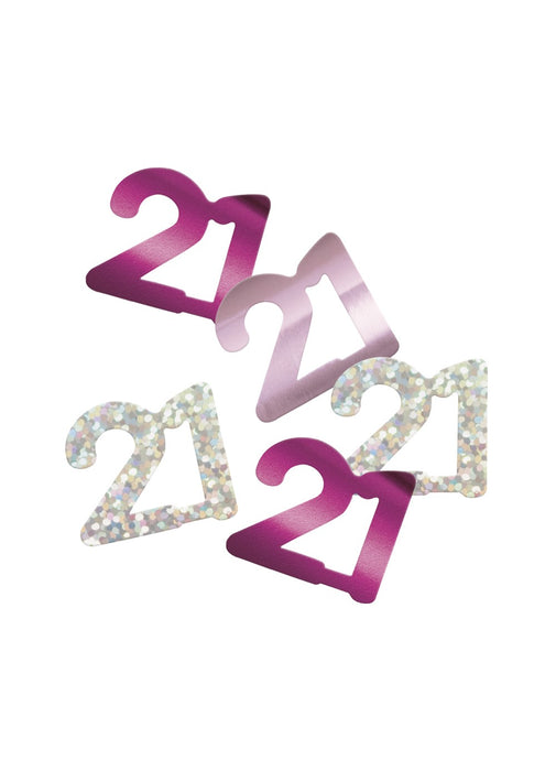 Pink Glitz Age 21 Confetti