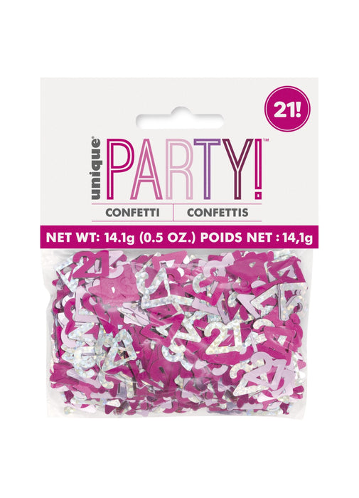 Pink Glitz Age 21 Confetti