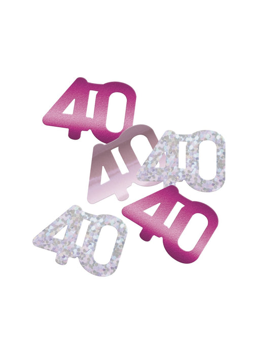Pink Glitz Age 40 Confetti