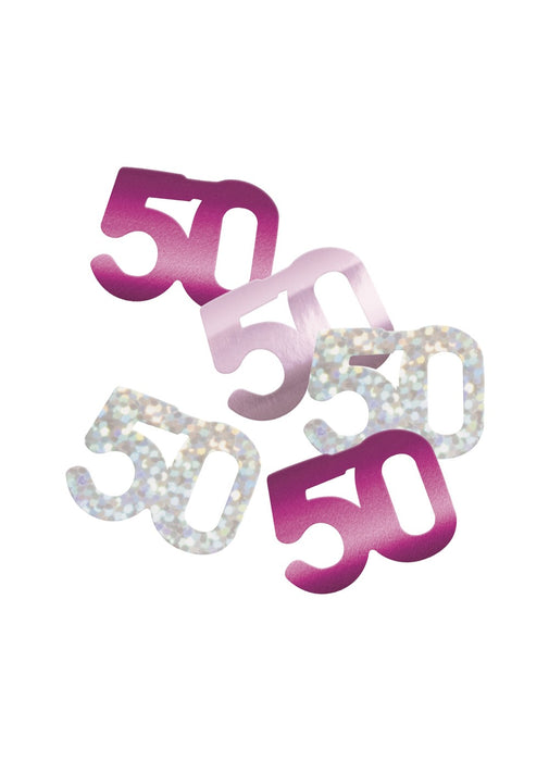 Pink Glitz Age 50 Confetti