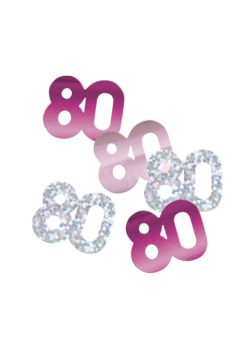 Pink Glitz Age 80 Confetti