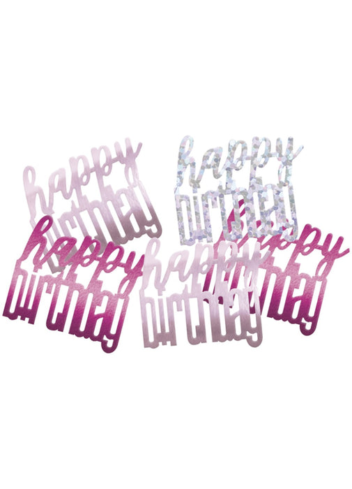 Pink Glitz Happy Birthday Confetti