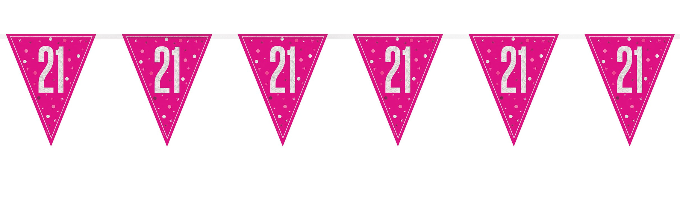 Pink Glitz Age 21 Flag Banner