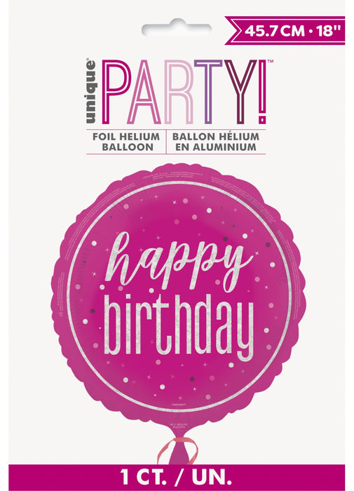 Pink Glitz Happy Birthday Foil Balloon