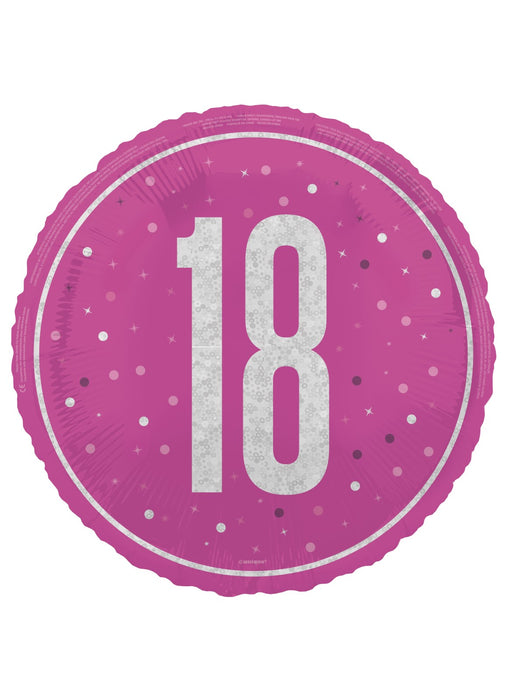 Pink Glitz 18th Birthday Foil Balloon