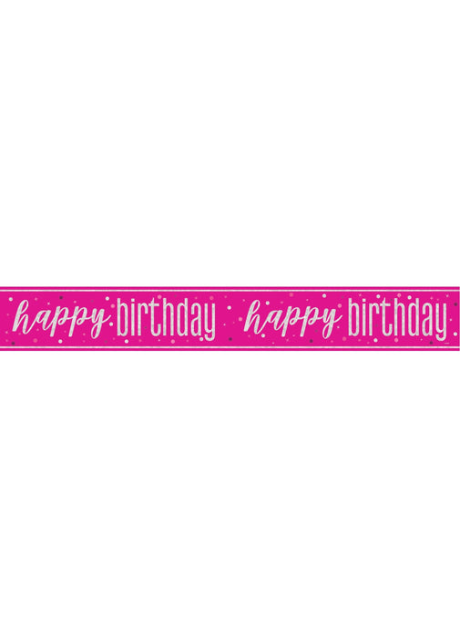 Pink Glitz Happy Birthday Banner