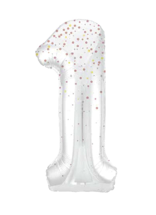 Number 1 Rose Gold Glitz Foil Balloon