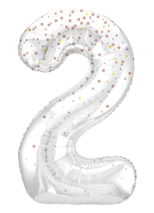 Number 2 Rose Gold Glitz Foil Balloon