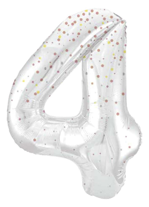 Number 4 Rose Gold Glitz Foil Balloon