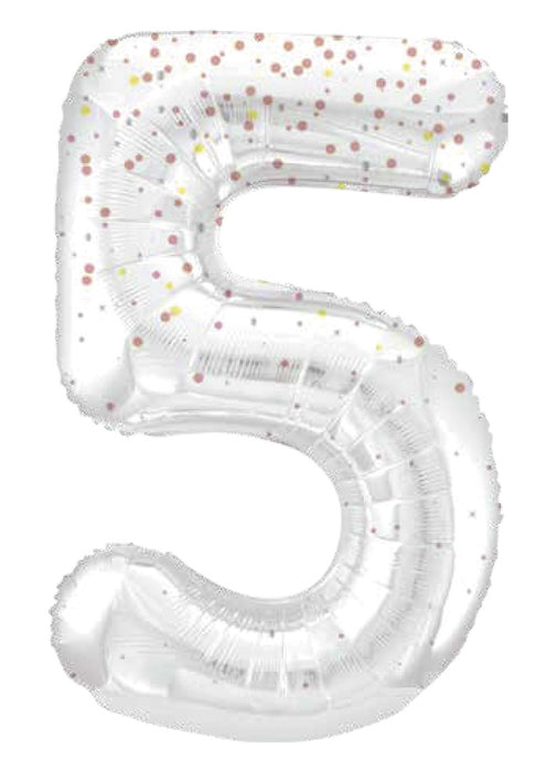 Number 5 Rose Gold Glitz Foil Balloon