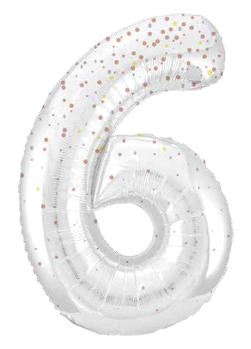 Number 6 Rose Gold Glitz Foil Balloon