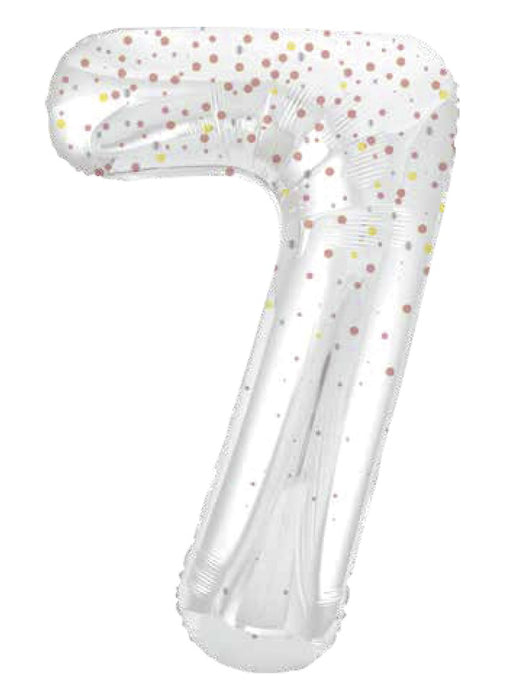 Number 7 Rose Gold Glitz Foil Balloon