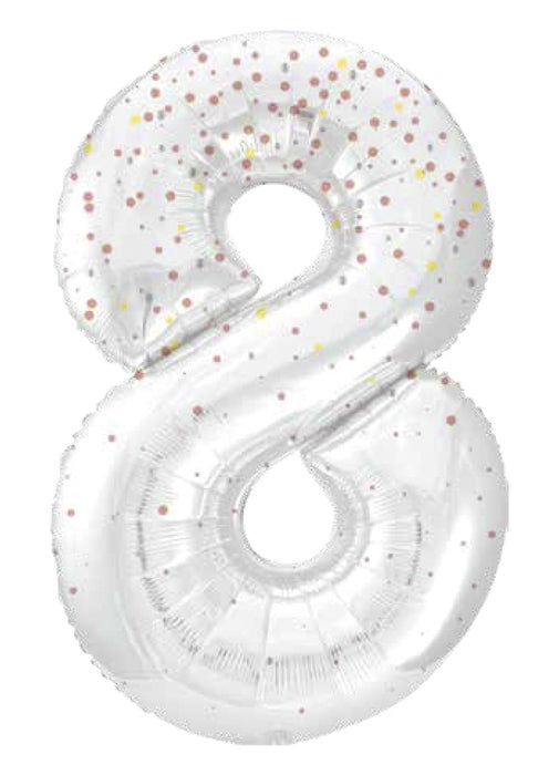 Number 8 Rose Gold Glitz Foil Balloon