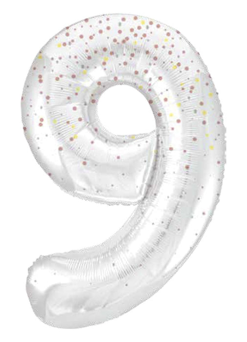 Number 9 Rose Gold Glitz Foil Balloon