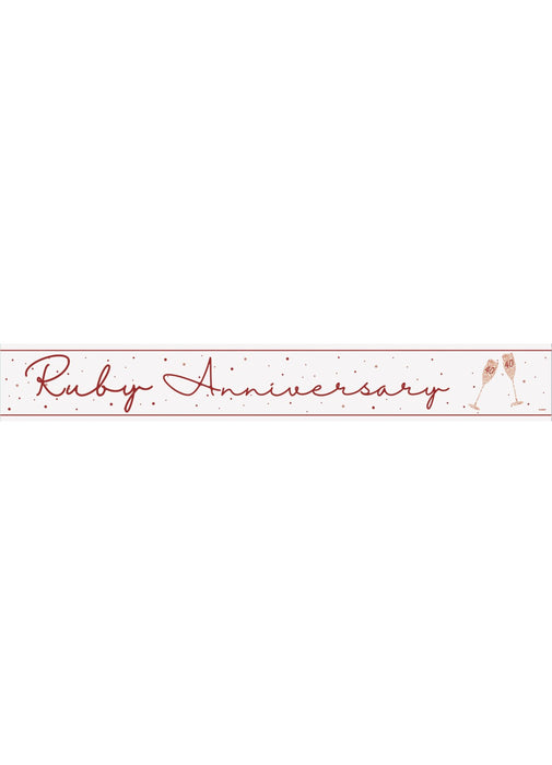 Ruby Anniversary Foil Banner