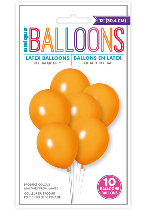 Orange Latex Balloons 10pk